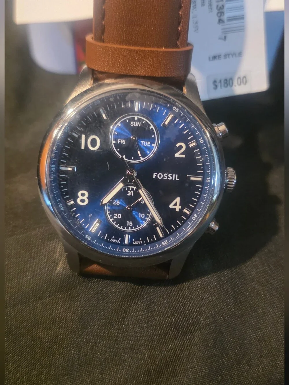 FOSSIL Brox Mens 50mm Multifunction Watch Blue Face BQ2799 New With Box